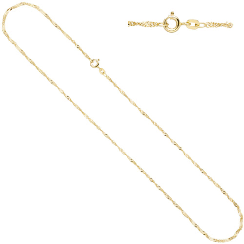 Singapurkette 585 Gelbgold 1,8 mm 50 cm Gold Kette Halskette Goldkette Federring