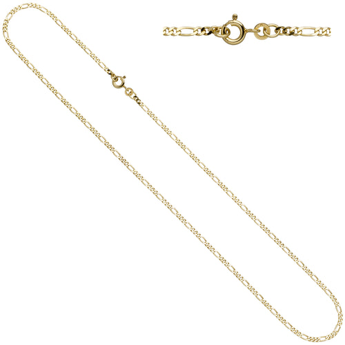 Figarokette 333 Gelbgold 2,3 mm 45 cm Gold Kette Halskette Goldkette Federring