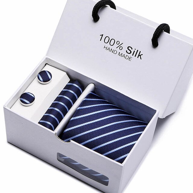 Latest Style Men's Ties Dots Striped  Fancy Necktie Hanky Sets Polyester silk  Jacquard Woven Business Formal Men Casual Ties - deinuhrengeschäft.de
