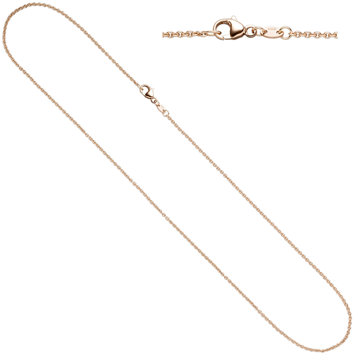 Ankerkette 585 Rotgold 1,5 mm 42 cm Gold Kette Halskette Rotgoldkette Karabiner