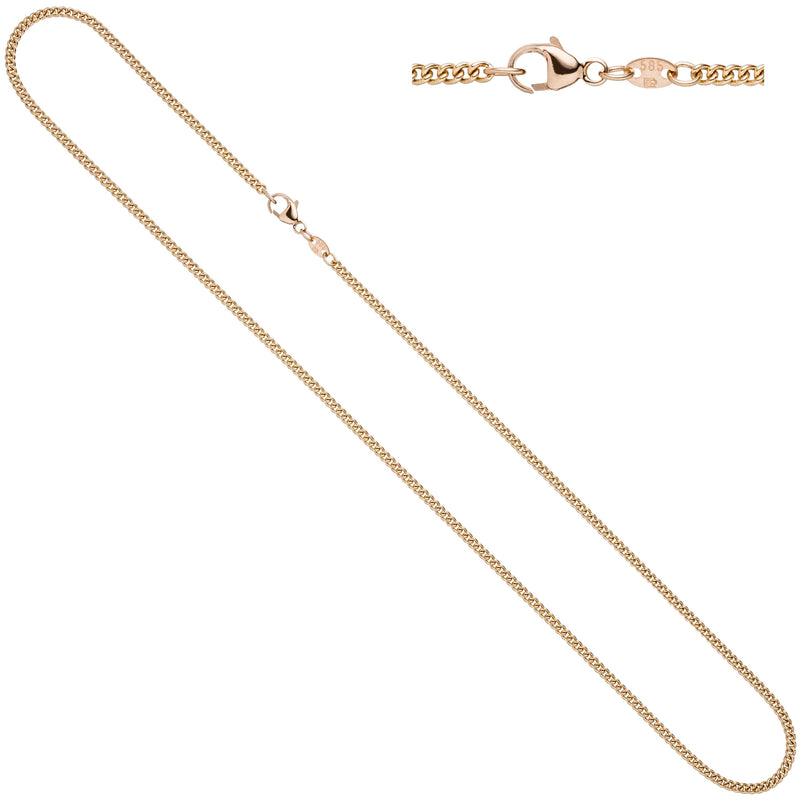 Panzerkette 585 Rotgold 2,0 mm 45 cm Gold Kette Halskette Rotgoldkette Karabiner