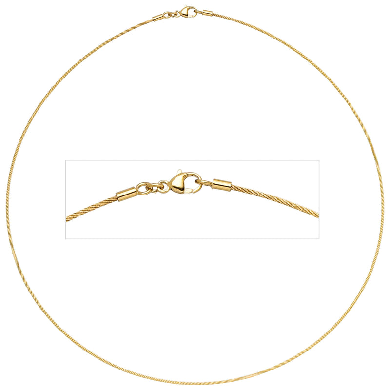 Halsreif 750 Gold Gelbgold 1,1 mm 50 cm Halskette Kette Karabiner