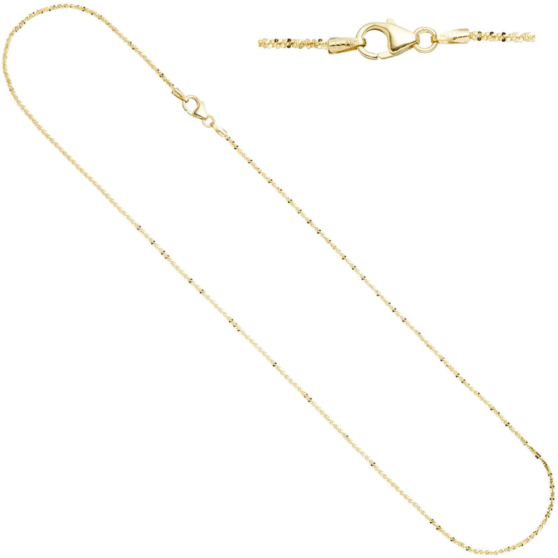 Criss-Cross Kette 333 Gelbgold 1,3 mm 42 cm Gold Halskette Goldkette Karabiner