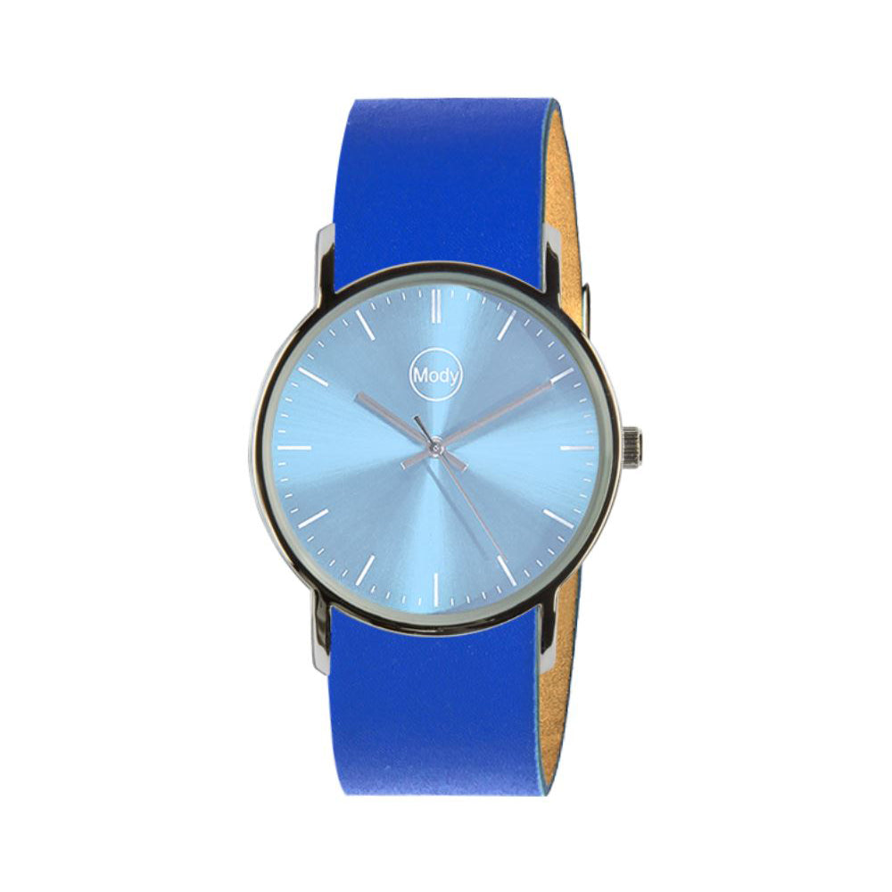 Mody Shinylightblue-Blue Damenuhr Herrenuhr